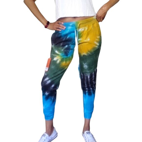 LA DETRESSE Limeade tie dye athleisure sweatpants comfy joggers Size S NEW - Picture 1 of 7